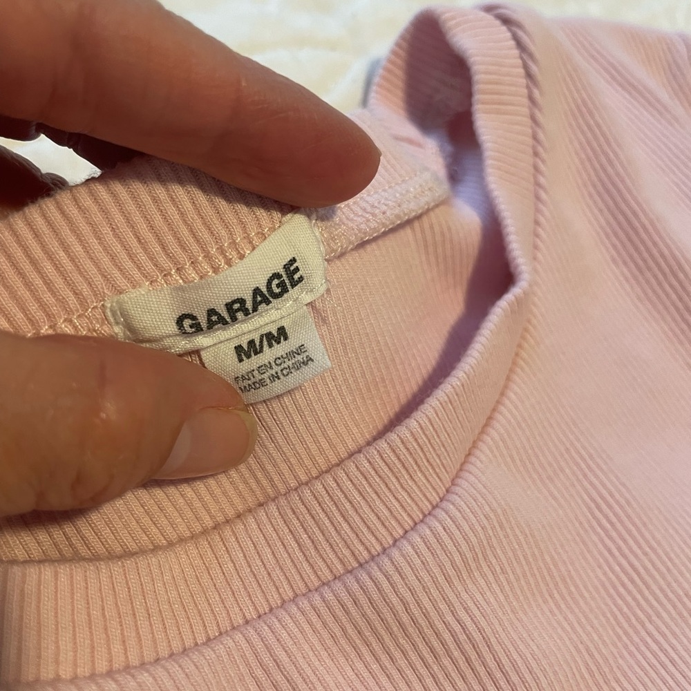 Garage Light Pink Ribbed Tee - Picture 3 of 4